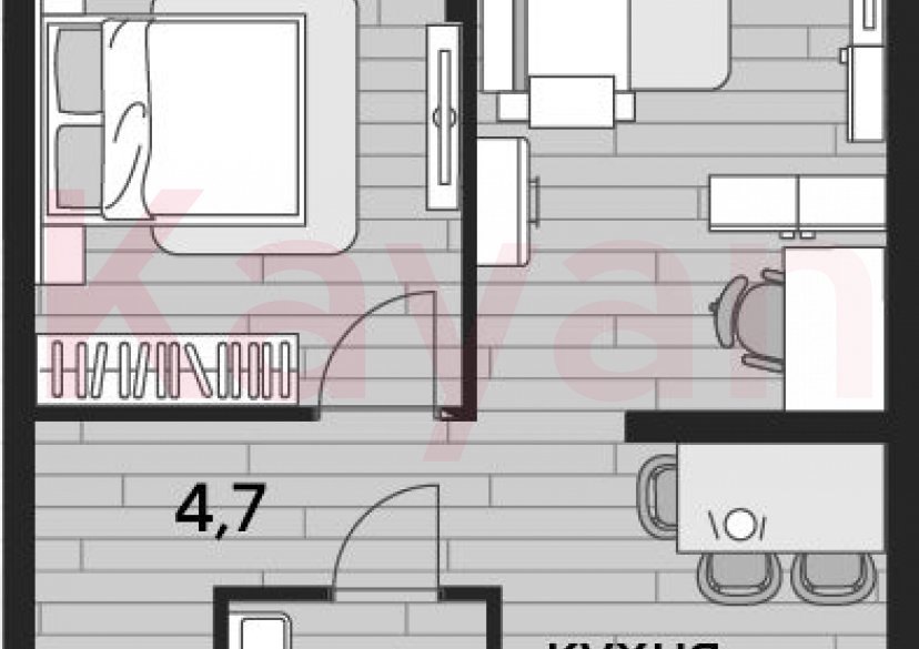 Продажа 1-комн. квартиры, 48.4 кв.м фото 0