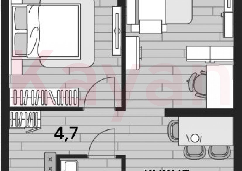 Продажа 1-комн. квартиры, 47.9 кв.м фото 0