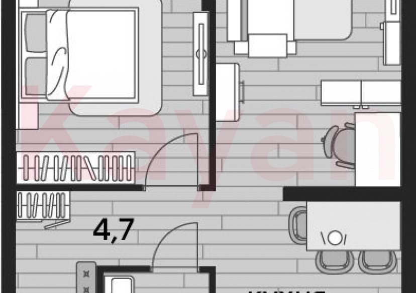 Продажа 1-комн. квартиры, 48.9 кв.м фото 0