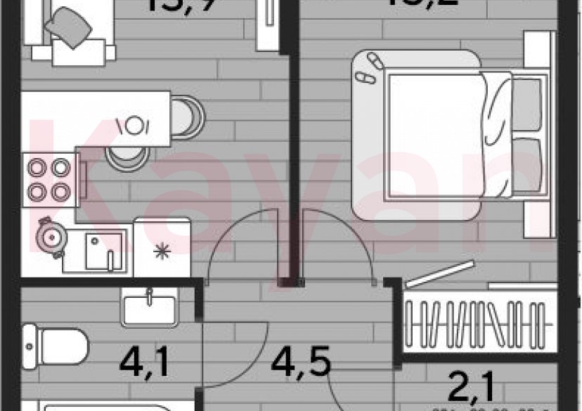 Продажа 1-комн. квартиры, 39.8 кв.м фото 0