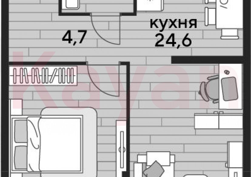 Продажа 1-комн. квартиры, 48.4 кв.м фото 0