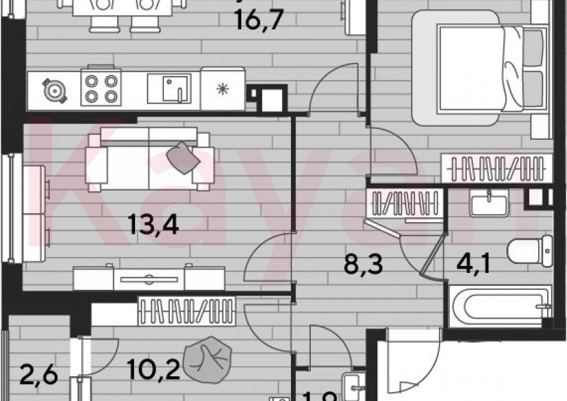 Продажа 3-комн. квартиры, 67.4 кв.м фото 0