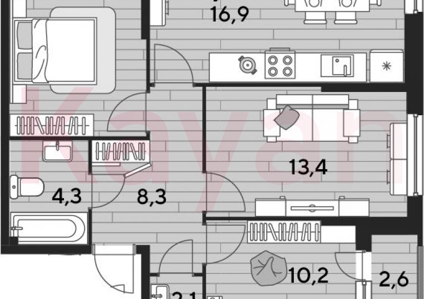 Продажа 3-комн. квартиры, 68 кв.м фото 0