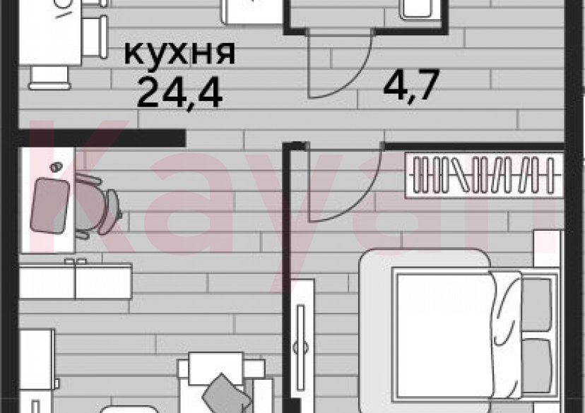 Продажа 1-комн. квартиры, 47.9 кв.м фото 0