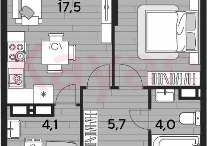 Продажа 1-комн. квартиры, 44.1 кв.м фото 0