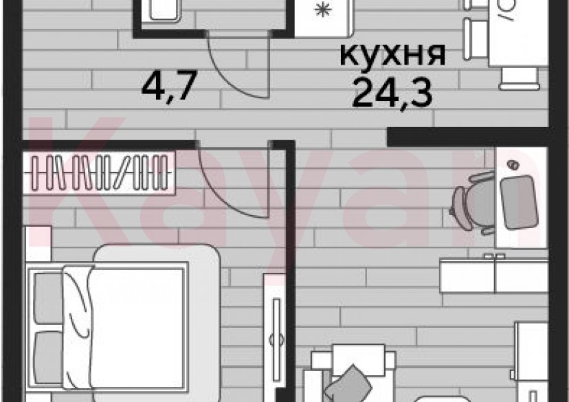 Продажа 1-комн. квартиры, 47.7 кв.м фото 0