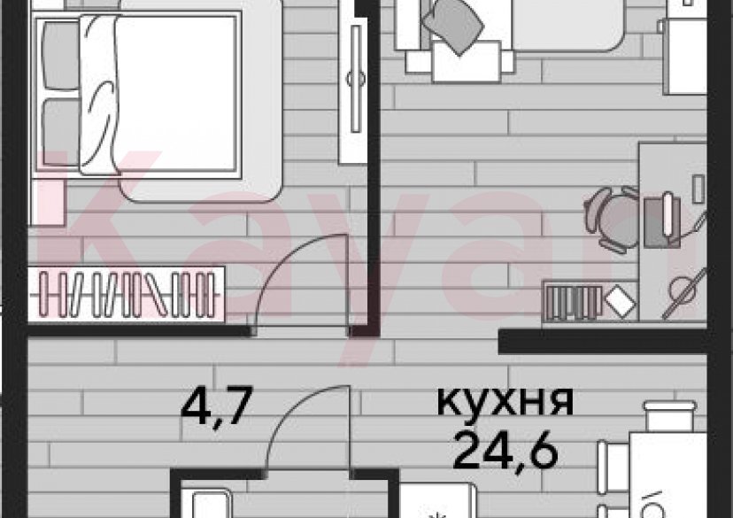 Продажа 1-комн. квартиры, 48.4 кв.м фото 0