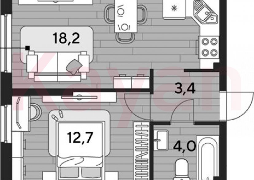 Продажа 1-комн. квартиры, 38.3 кв.м фото 0