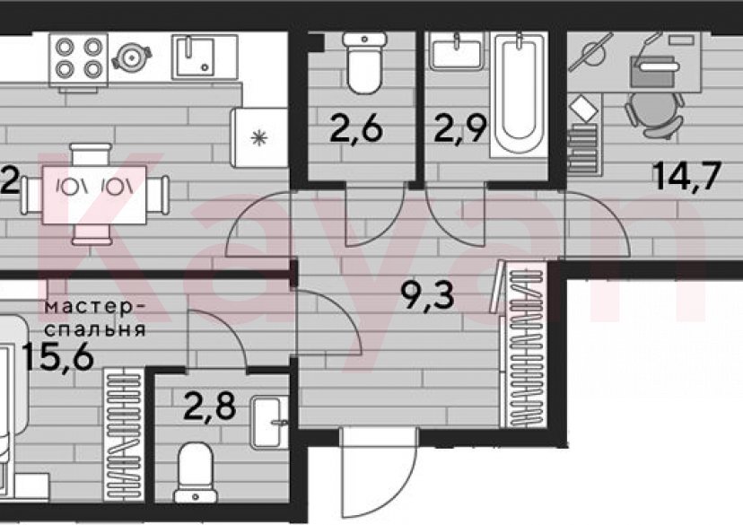 Продажа 2-комн. квартиры, 67.1 кв.м фото 0