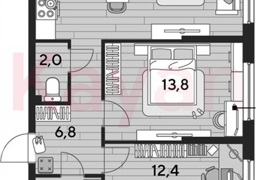 Продажа 2-комн. квартиры, 57.9 кв.м фото 0