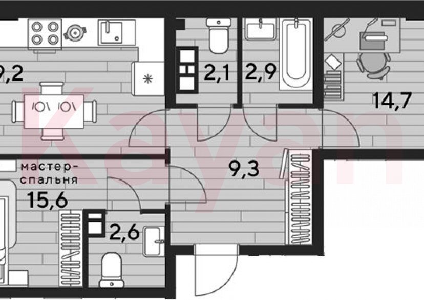 Продажа 2-комн. квартиры, 66.4 кв.м фото 0