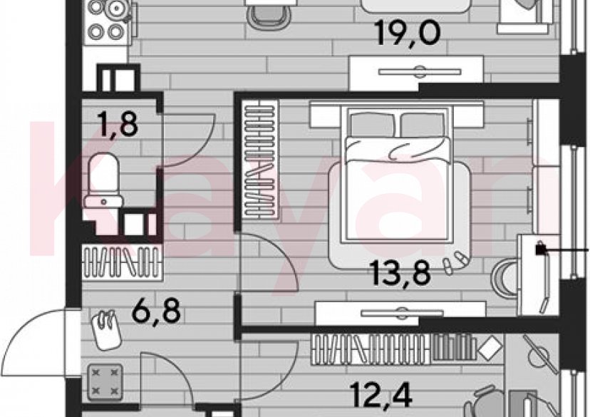 Продажа 2-комн. квартиры, 57.3 кв.м фото 0