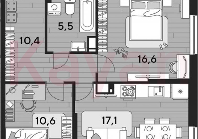 Продажа 2-комн. квартиры, 60.2 кв.м фото 0