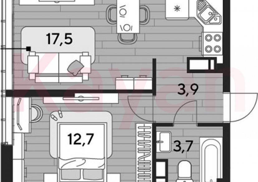 Продажа 1-комн. квартиры, 37.8 кв.м фото 0