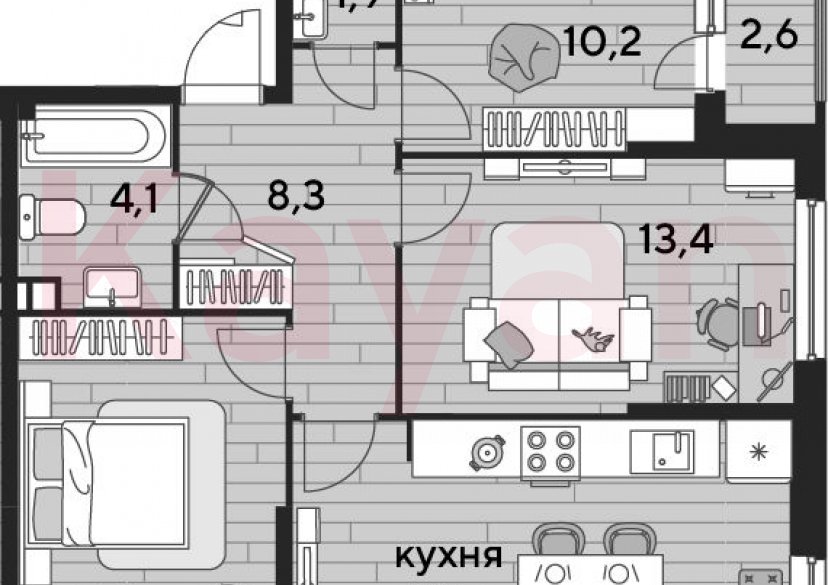 Продажа 3-комн. квартиры, 67.4 кв.м фото 0