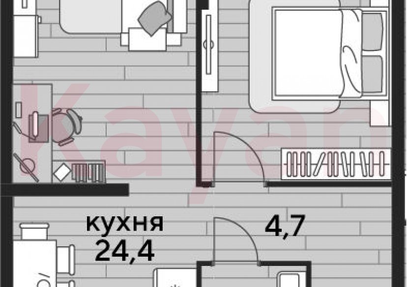 Продажа 1-комн. квартиры, 47.9 кв.м фото 0