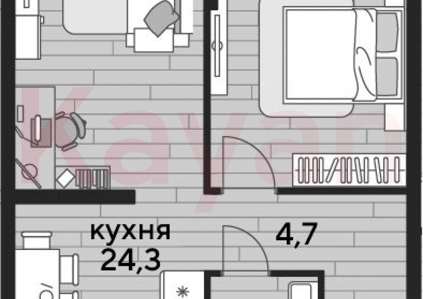 Продажа 1-комн. квартиры, 47.7 кв.м фото 0