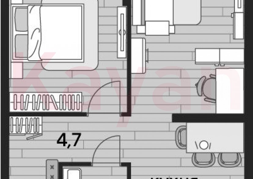 Продажа 1-комн. квартиры, 47.7 кв.м фото 0