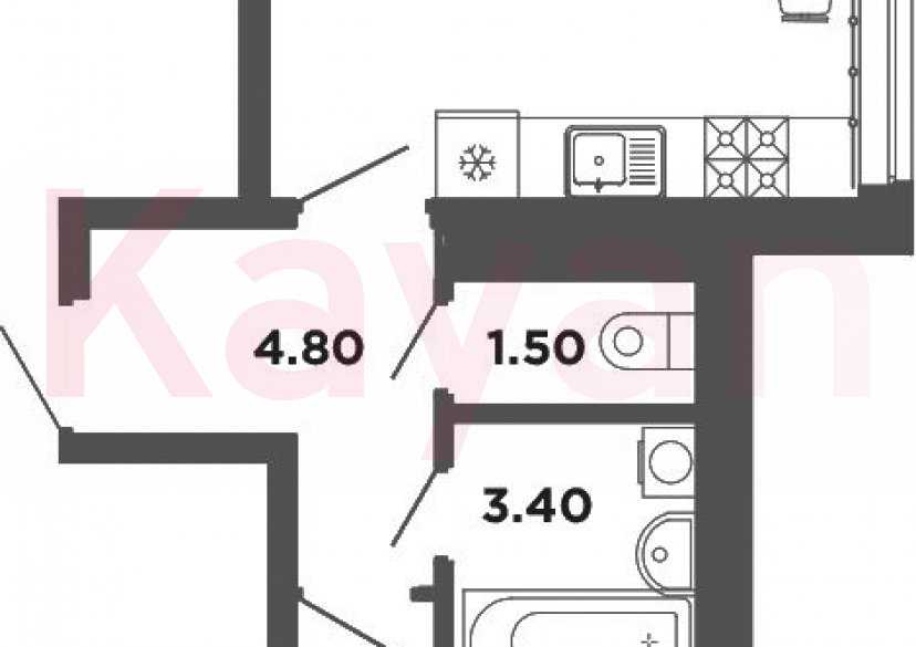 Продажа 2-комн. квартиры, 43.7 кв.м фото 0