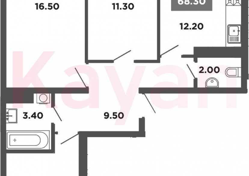 Продажа 3-комн. квартиры, 66.8 кв.м фото 0