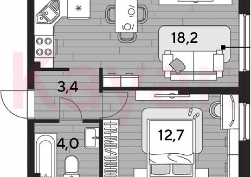 Продажа 1-комн. квартиры, 38.3 кв.м фото 0