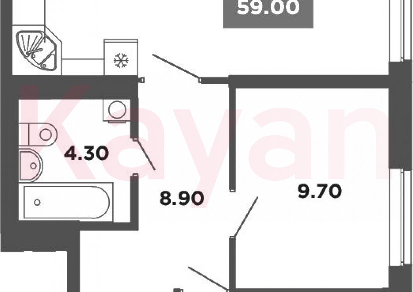 Продажа 3-комн. квартиры, 57.3 кв.м фото 0