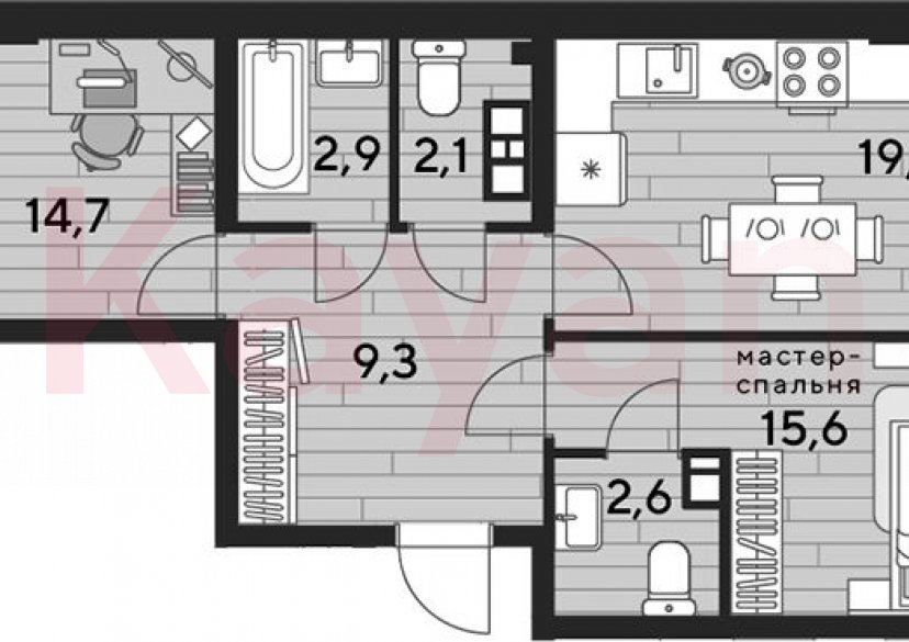 Продажа 2-комн. квартиры, 66.4 кв.м фото 0