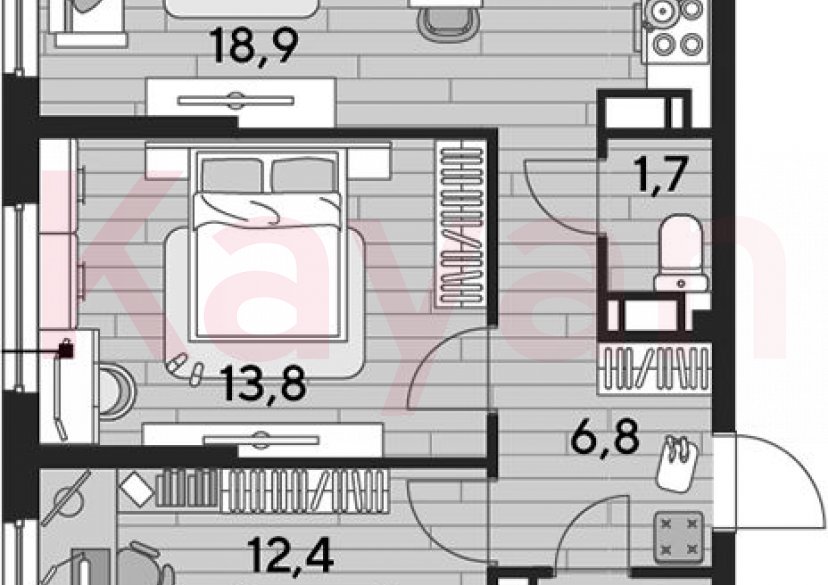 Продажа 2-комн. квартиры, 57 кв.м фото 0