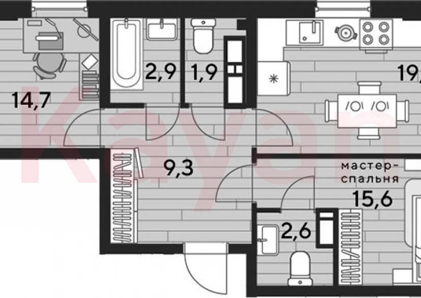 Продажа 2-комн. квартиры, 66.1 кв.м фото 0