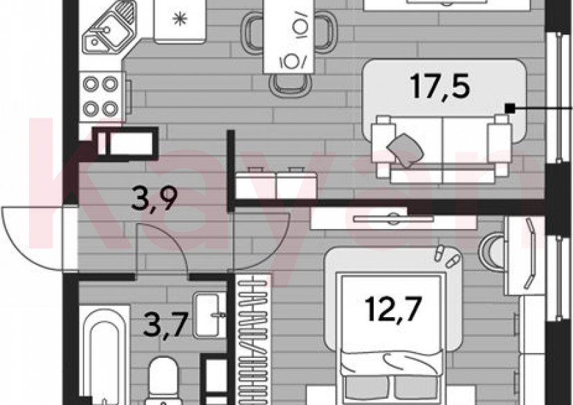 Продажа 1-комн. квартиры, 37.8 кв.м фото 0