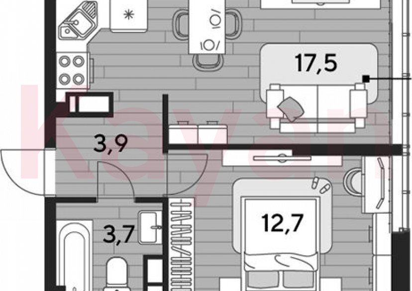 Продажа 1-комн. квартиры, 37.8 кв.м фото 0