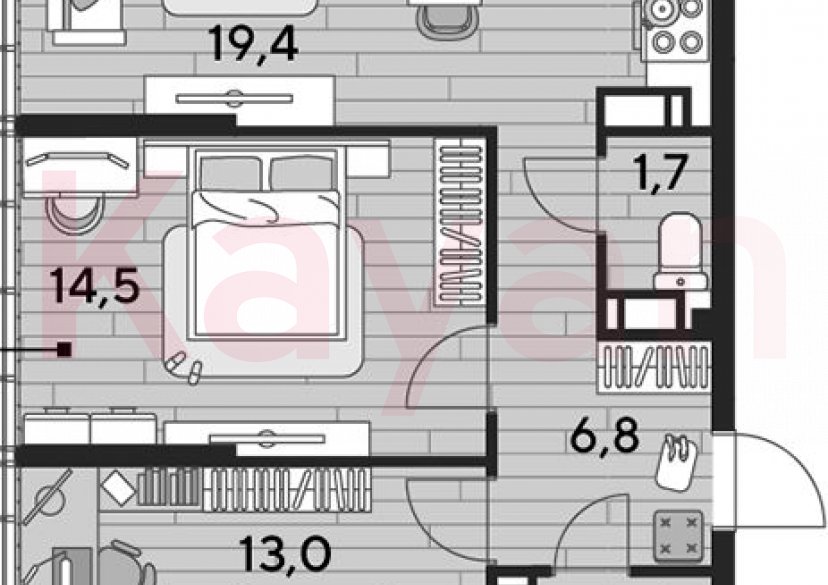 Продажа 2-комн. квартиры, 58.8 кв.м фото 0