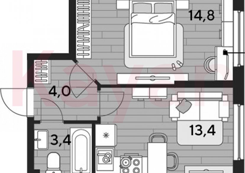 Продажа 1-комн. квартиры, 35.6 кв.м фото 0