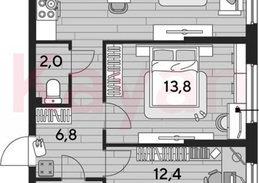 Продажа 2-комн. квартиры, 57.9 кв.м фото 0