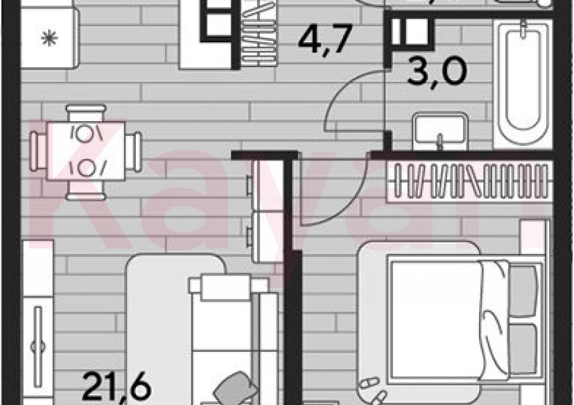 Продажа 1-комн. квартиры, 45.4 кв.м фото 0