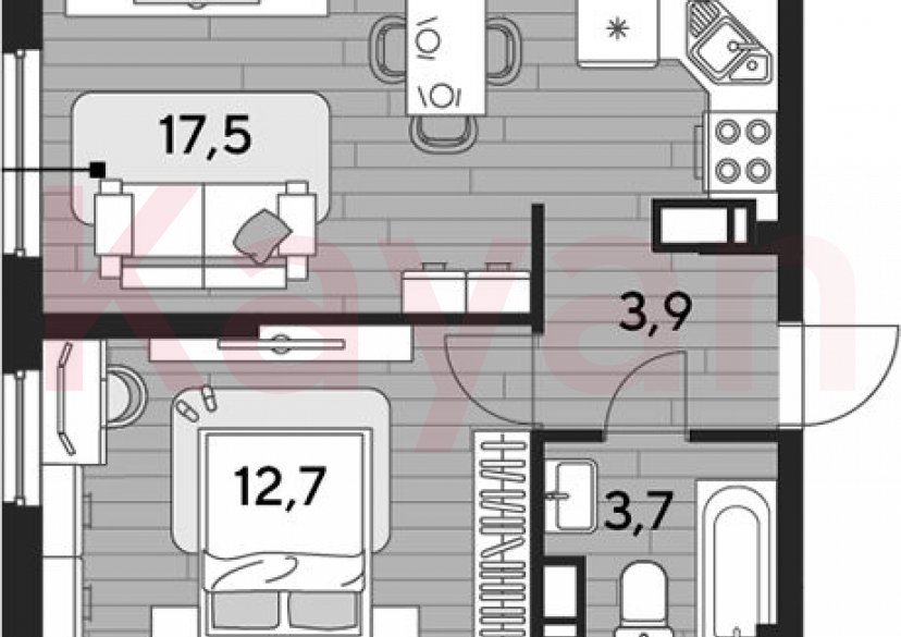 Продажа 1-комн. квартиры, 37.8 кв.м фото 0