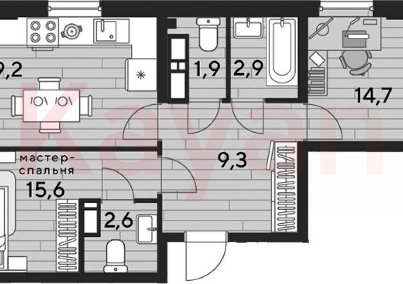 Продажа 2-комн. квартиры, 66.1 кв.м фото 0