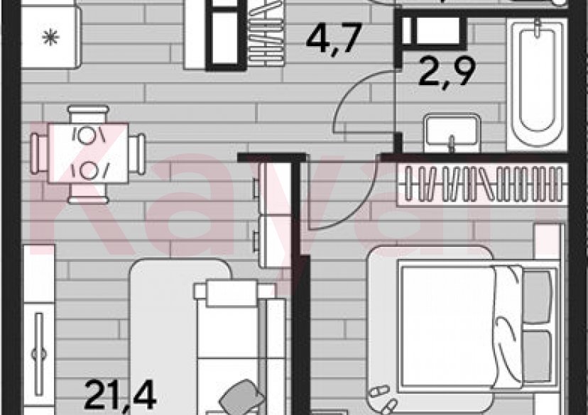 Продажа 1-комн. квартиры, 45.1 кв.м фото 0