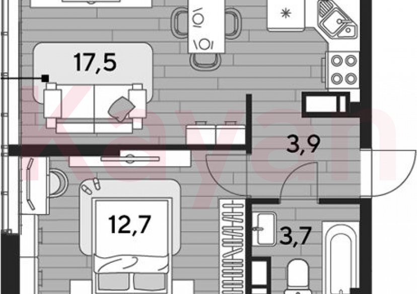 Продажа 1-комн. квартиры, 37.8 кв.м фото 0