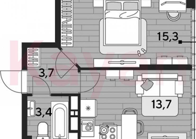 Продажа 1-комн. квартиры, 36.1 кв.м фото 0