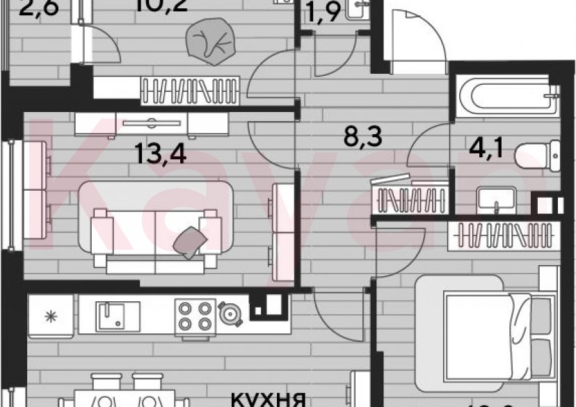 Продажа 3-комн. квартиры, 67.4 кв.м фото 0