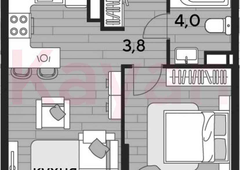 Продажа 1-комн. квартиры, 41.4 кв.м фото 0