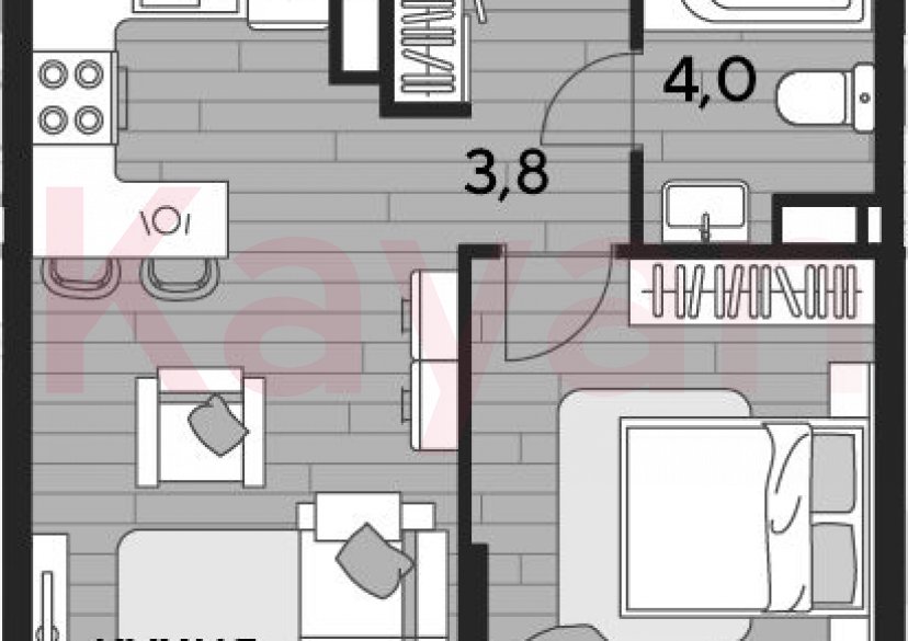 Продажа 1-комн. квартиры, 41.4 кв.м фото 0