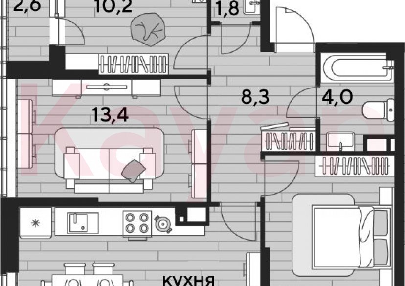 Продажа 3-комн. квартиры, 67.1 кв.м фото 0