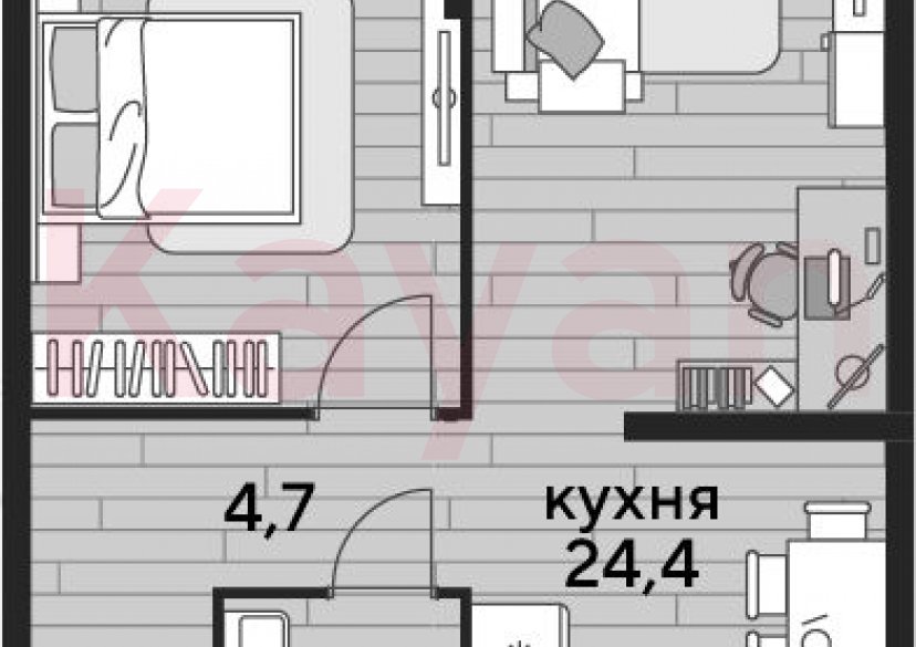 Продажа 1-комн. квартиры, 47.9 кв.м фото 0