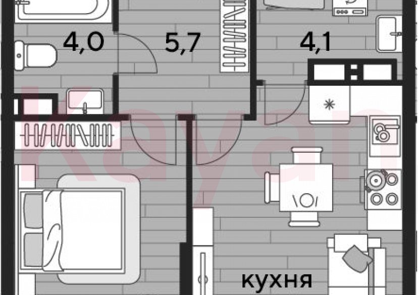 Продажа 1-комн. квартиры, 44.1 кв.м фото 0