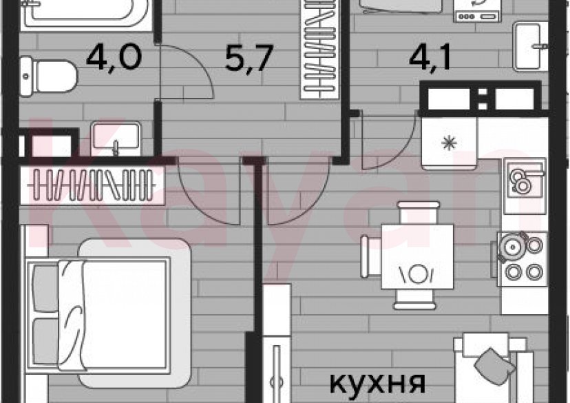 Продажа 1-комн. квартиры, 45.5 кв.м фото 0