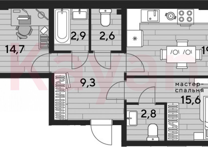 Продажа 2-комн. квартиры, 67.1 кв.м фото 0