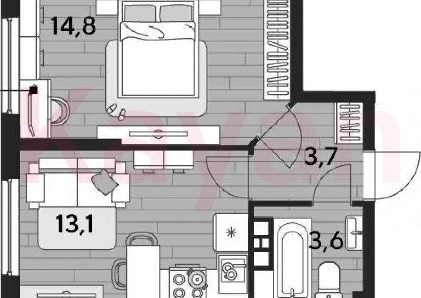 Продажа 1-комн. квартиры, 35.2 кв.м фото 0