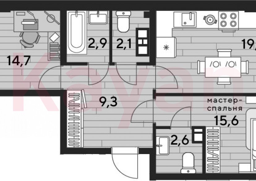 Продажа 2-комн. квартиры, 66.4 кв.м фото 0